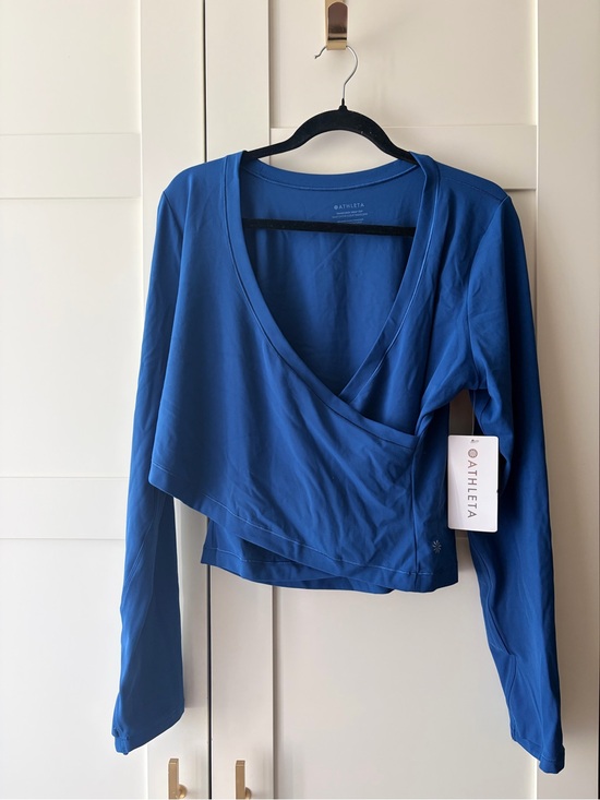 Athleta Tops - Athleta Royal Blue Wrap-Front Long Sleeve Top